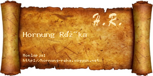 Hornung Réka névjegykártya